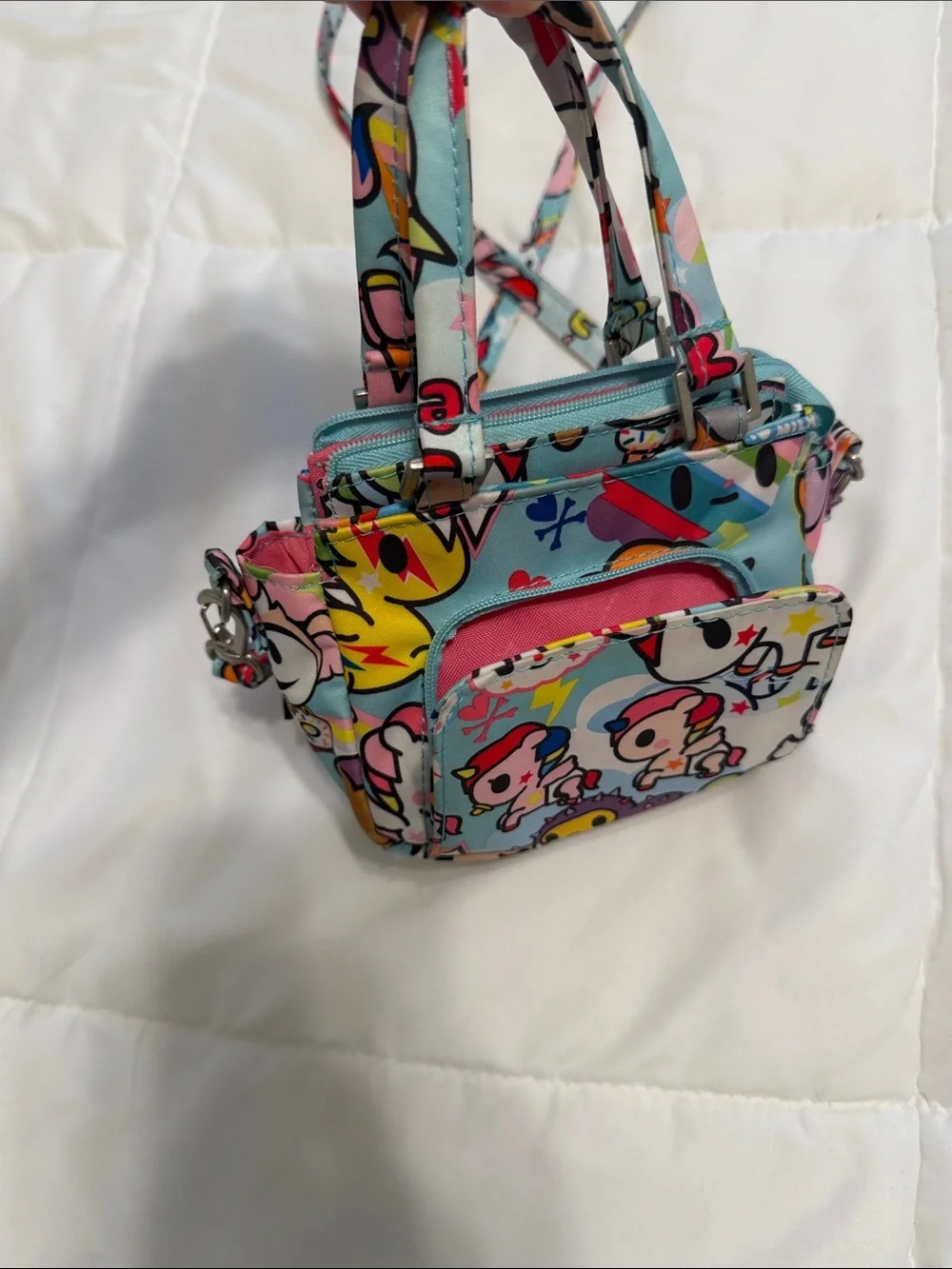 tokidoki Light Blue Multicolor Character Crossbody Bag